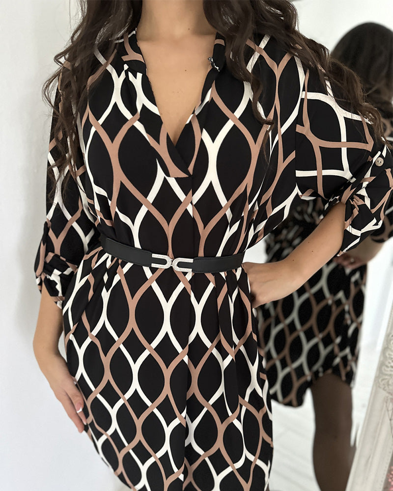 Retro-Kleid Rhombus-Muster Frauen