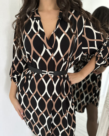 Retro-Kleid Rhombus-Muster Frauen