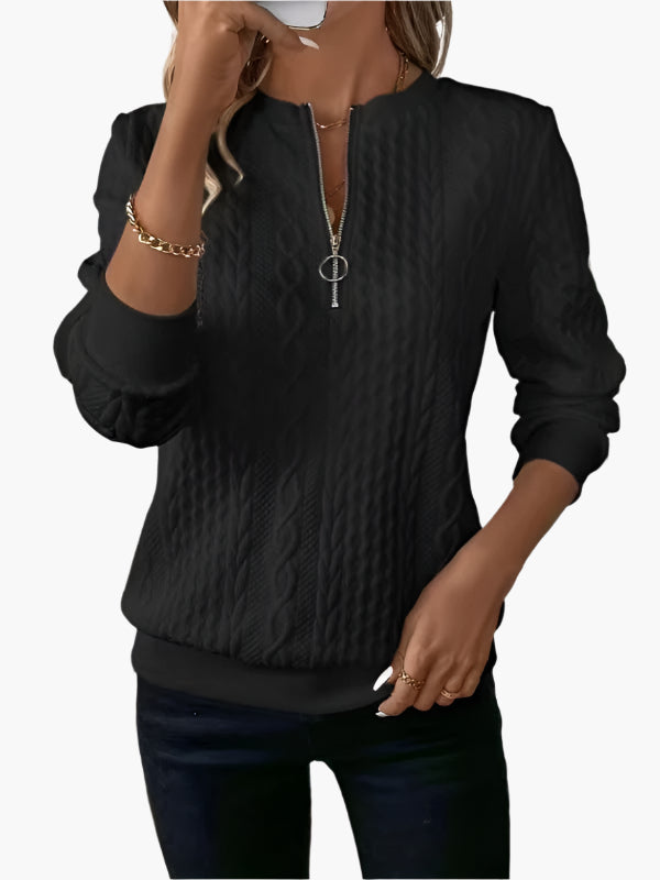 Strickpullover Herren Zopf Muster Reißverschluss