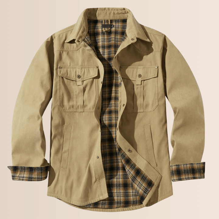 Herren Wintermantel Flanell Karo Optik