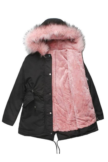Wintermantel Damen Fleece Steppjacke Warm