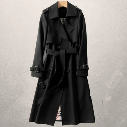 Rubinrote Doppelreihen-Mantel Elegant Damen