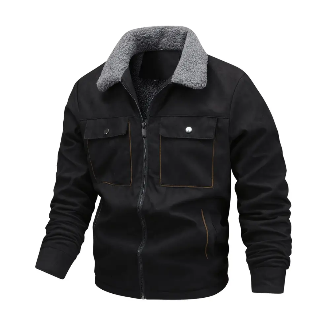 Herren Outdoor-Jacke Warm Teddyfleece Schalkragen