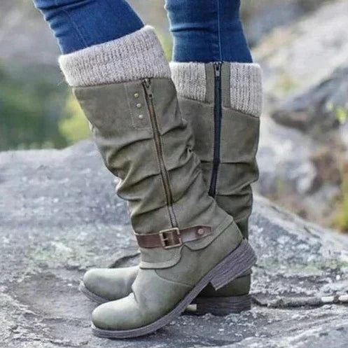 Stylische Knöchelstiefel Damen Schnalle - IdealeKleiden