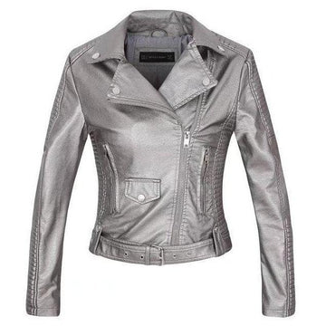 Mia - Luxus Lederjacke Damen Elegant Schwarz