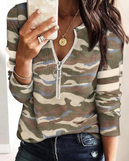 Militär-Kleid Halbzip Camo Langarm