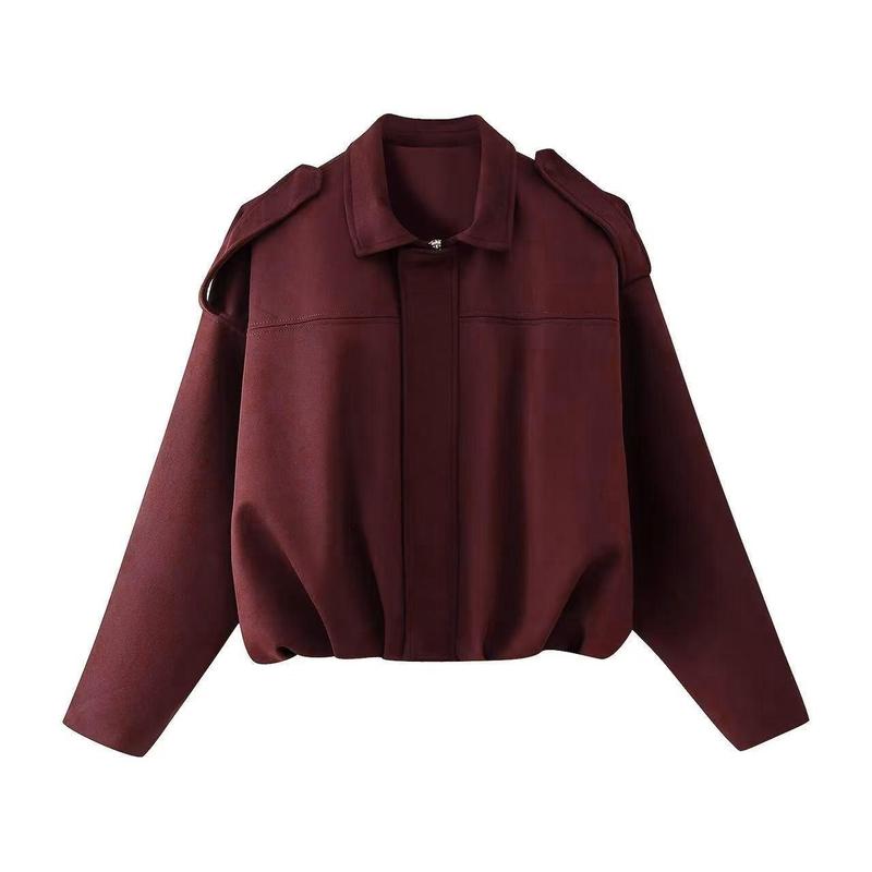 Elegante Lederjacke Bomber Style