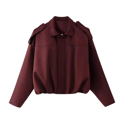 Elegante Lederjacke Bomber Style