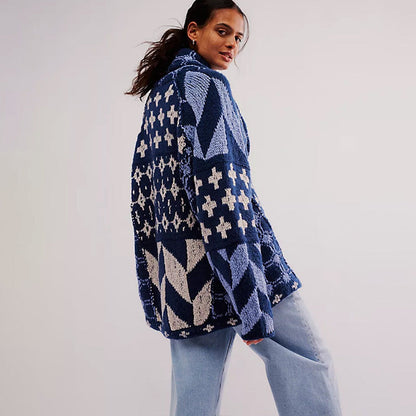 Gemütliche Softjacke mit Trendigen geometrischen Mustern