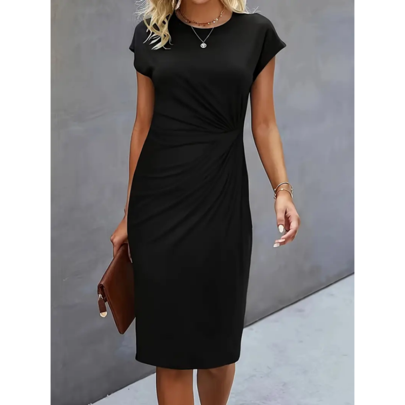 Elegantes Damenkleid Kurzarm Chiffon