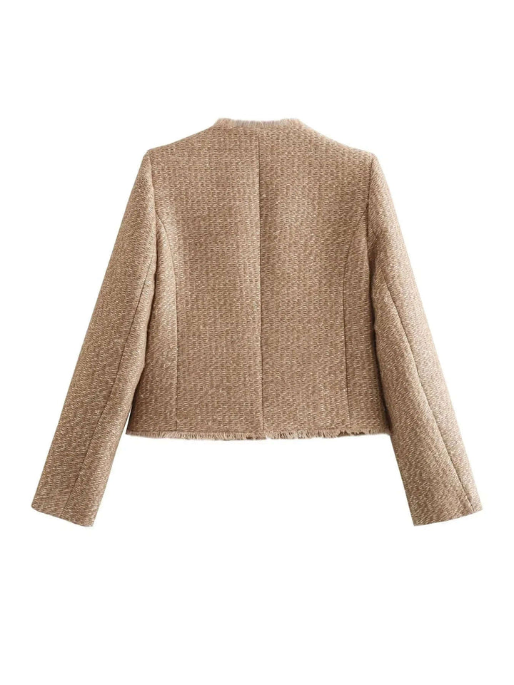 Elegante Damen Tweed Jackett - IdealeKleiden