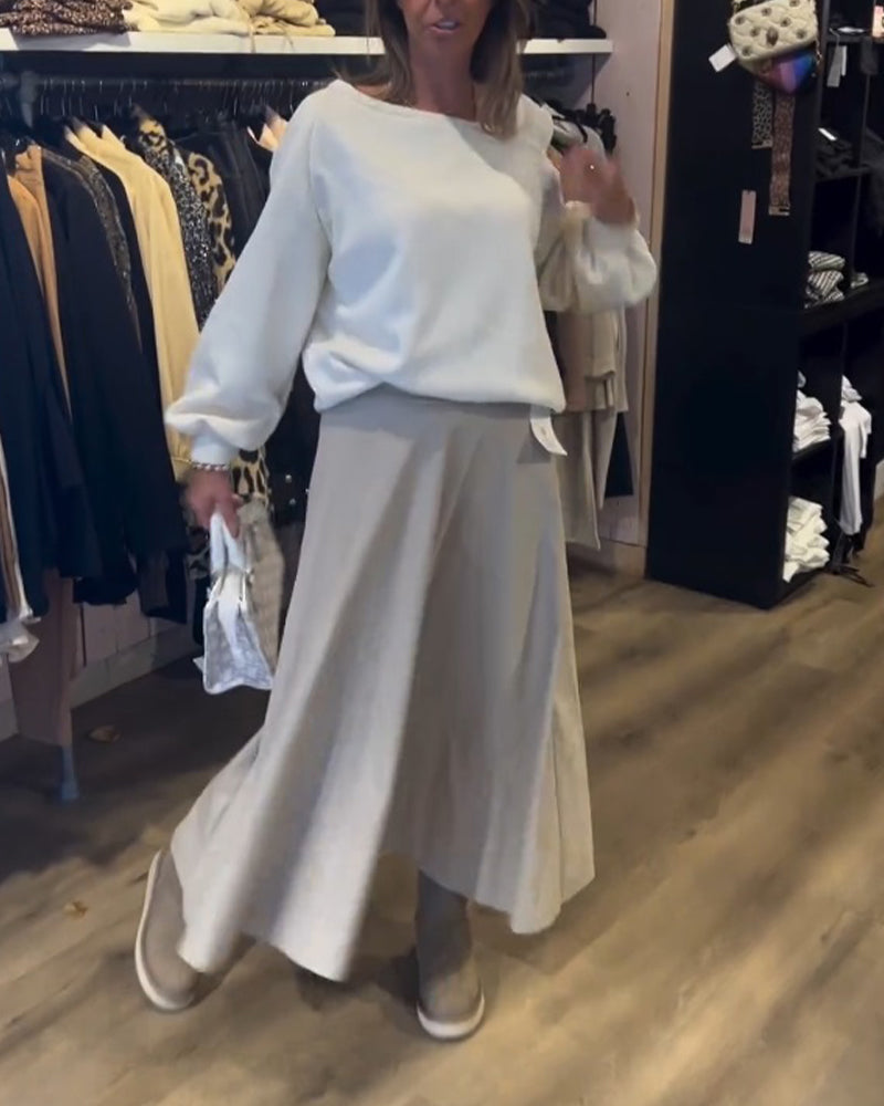 Trendy Sweatshirt Kalter Schulter Style
