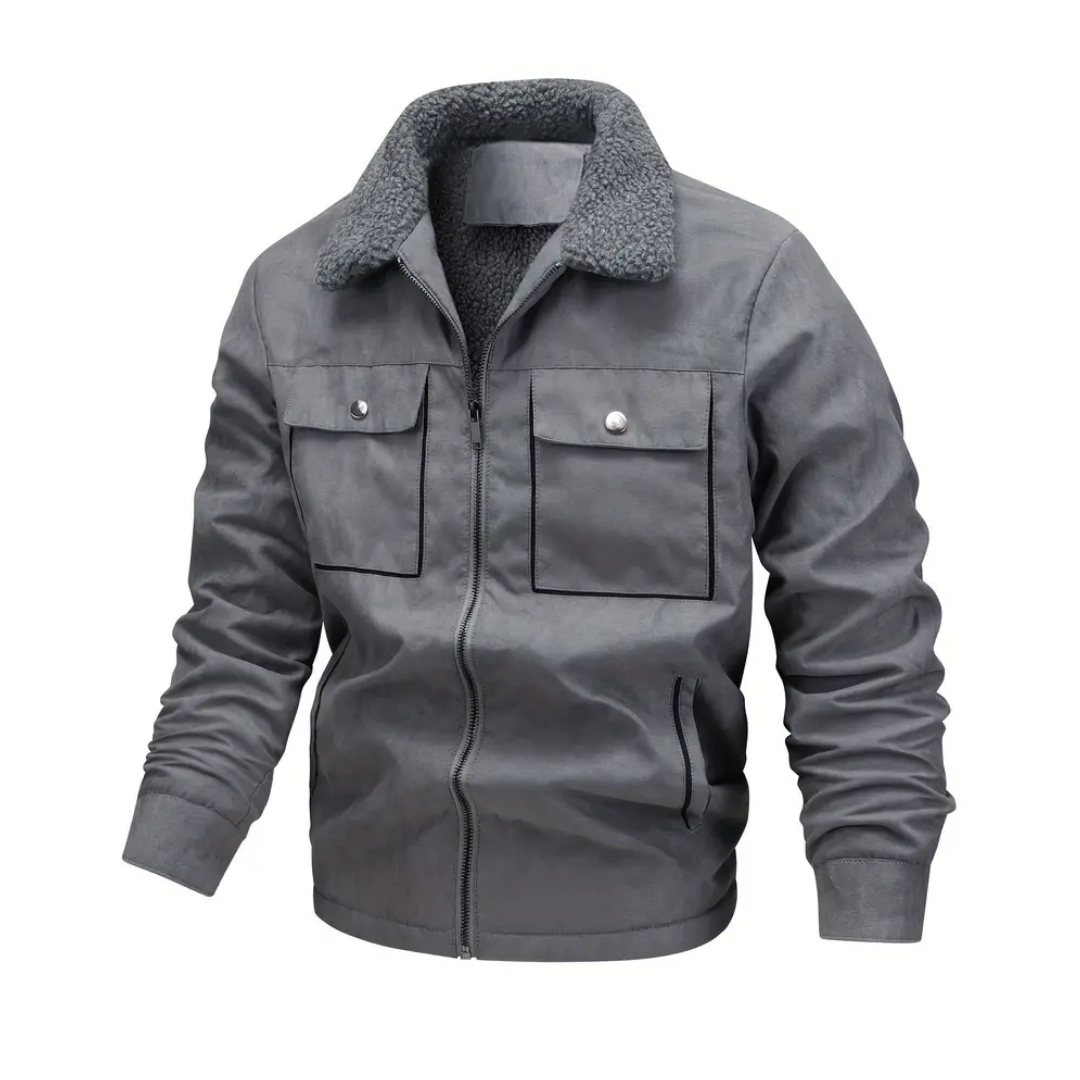 Herren Outdoor-Jacke Warm Teddyfleece Schalkragen