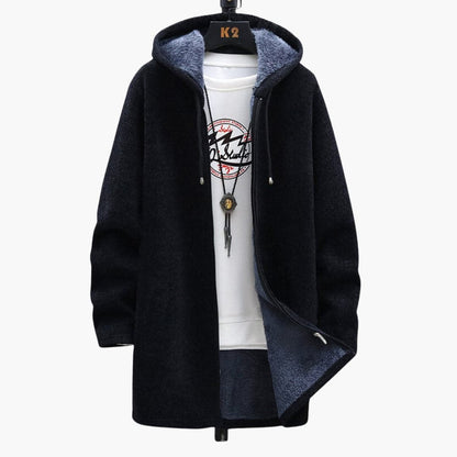 Lange Fleecejacke Damen Kapuze Weich Bequem