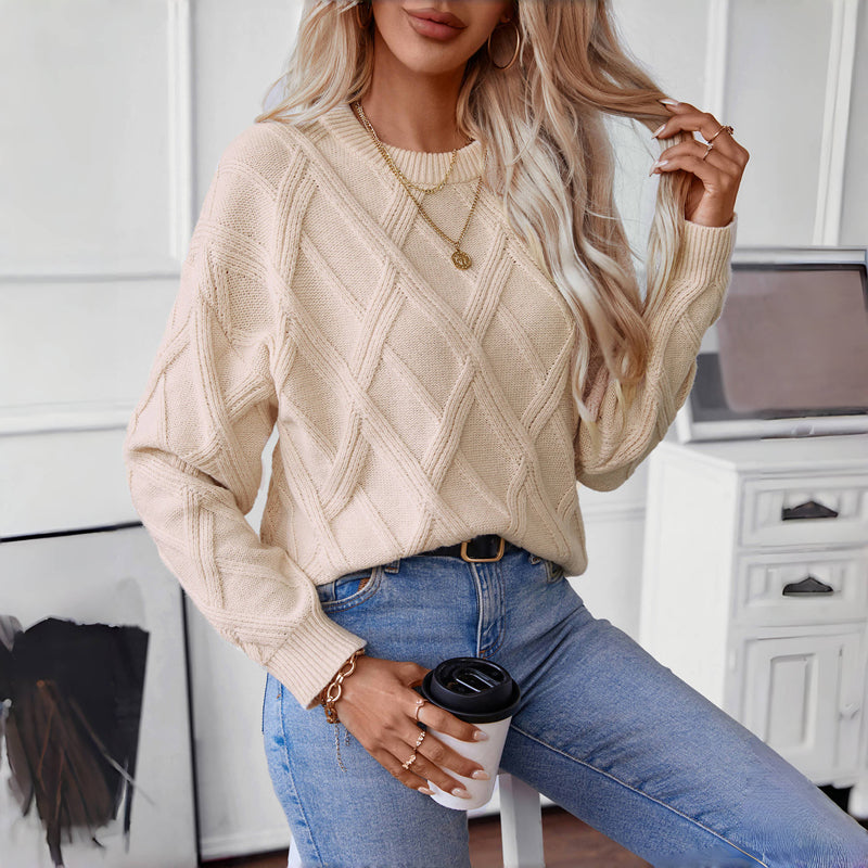Stylischer Einfarbiger Pullover Für Damen