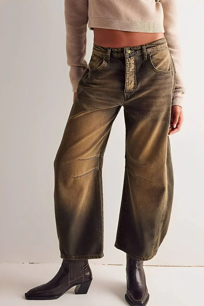 Damen Freizeitjeans Bequem Weite Passform