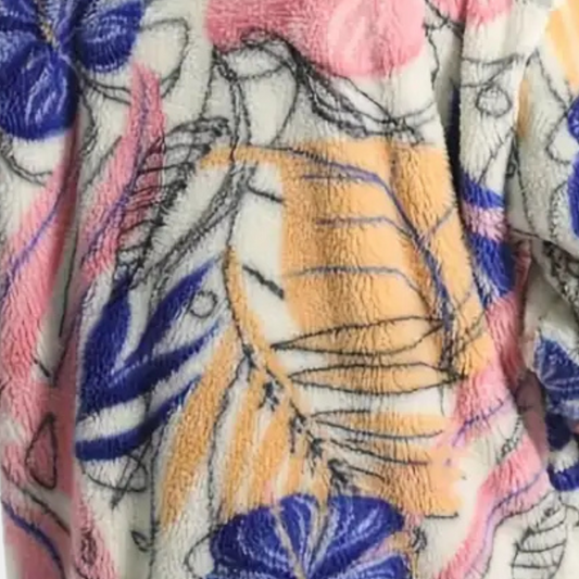 Winterjacke Damen Blümchen Muster Kapuze - IdealeKleiden