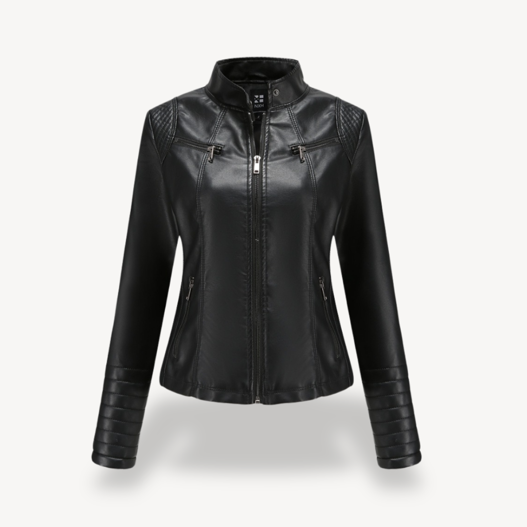 Elegante Lederjacke Damen Biker Style
