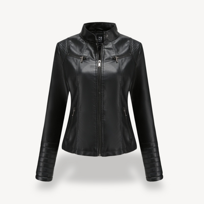 Elegante Lederjacke Damen Biker Style
