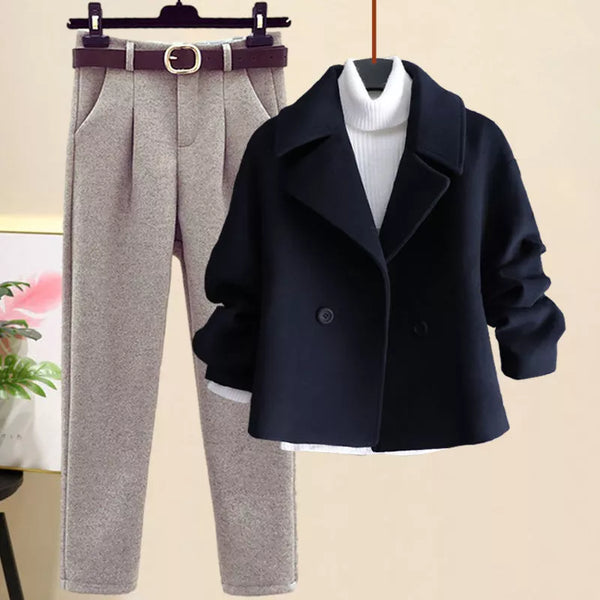 Herren Anzug Blazer Hose Komplett mit Gürtel