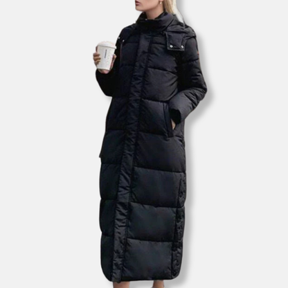 Winterjacke Damen Lang Steppweste Kapuze Hoher Kragen