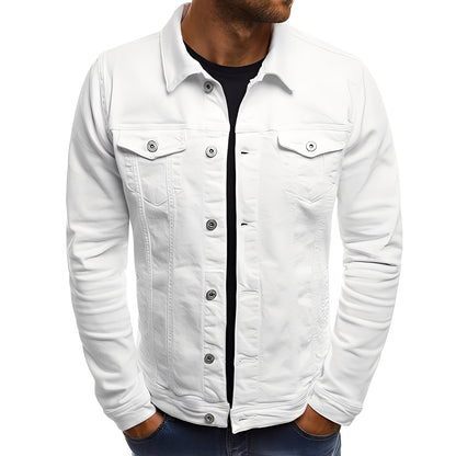 Männer Denimjacke Modern mit Taschen