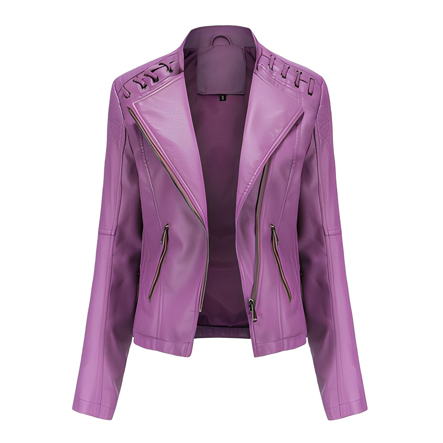 Elegante Damen Lederjacke Slim Fit Kürzelängen