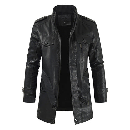 Stylischer Leder-Trenchcoat Herren Retro Design