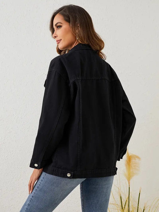 Bequeme Denimjacke Lässig Chic - IdealeKleiden