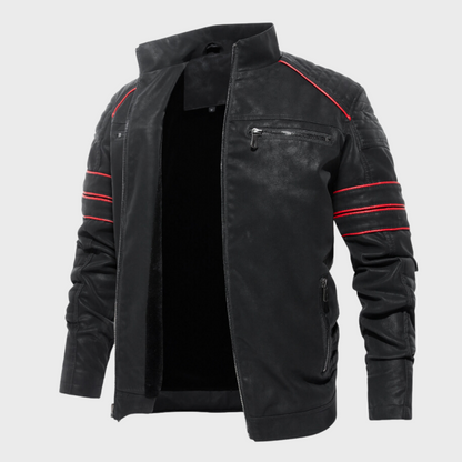 Herren Lederjacke Dick Gepolstert Warm - IdealeKleiden