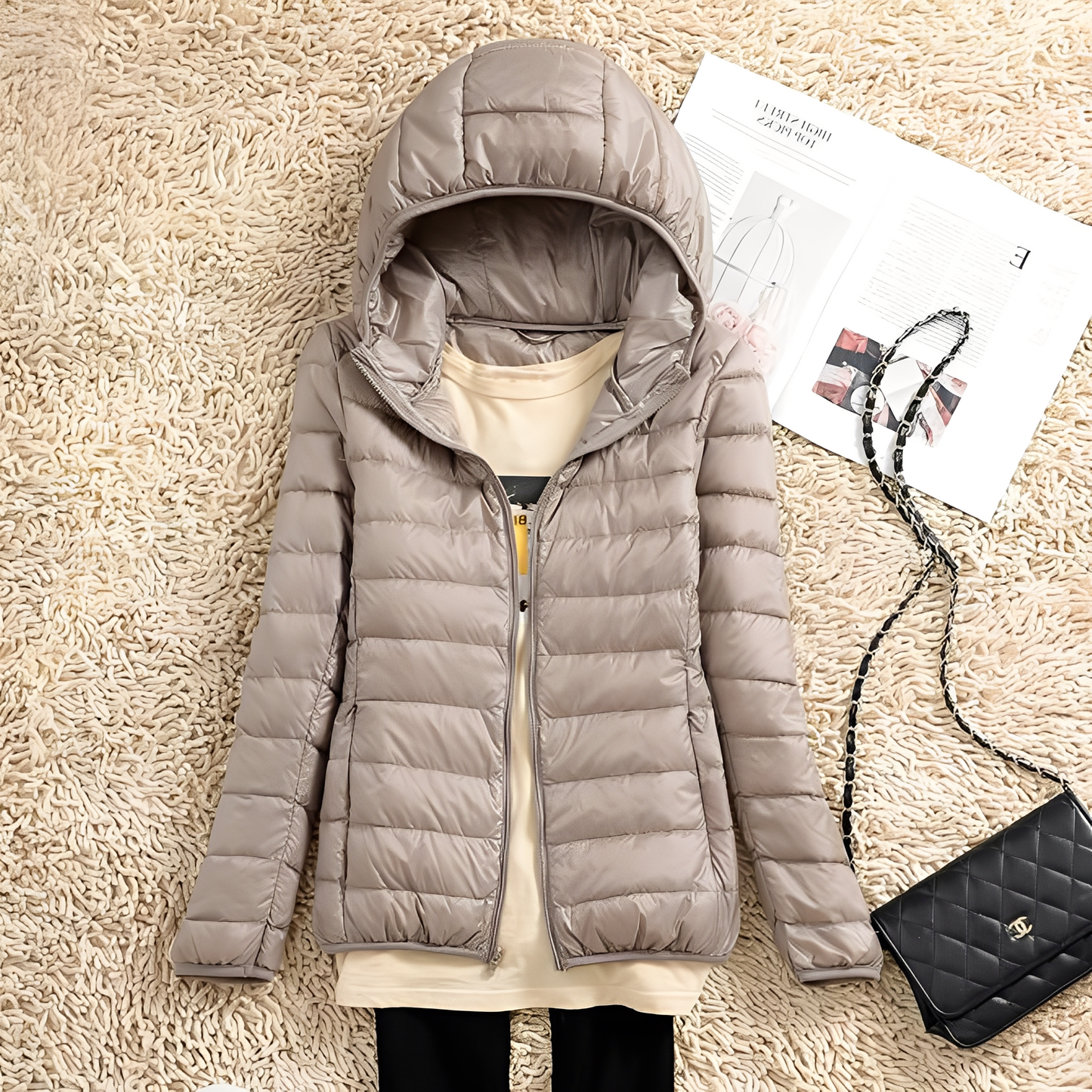 Schmale Damen Daunenjacke Bequem Warm