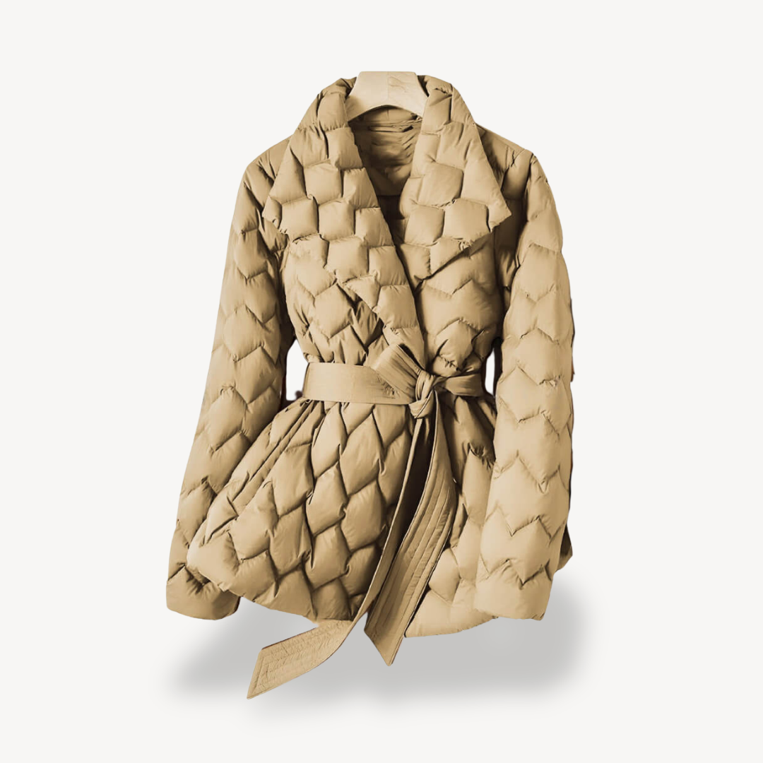 Damen Pufferjacke Steppjacke Mit Gürtel