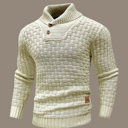 Herren Pullover Strick Modern Knopfverschluss