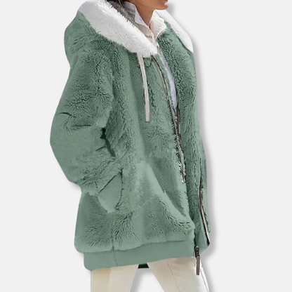 Übergroße Fleecejacke Kapuzenjacke Warm