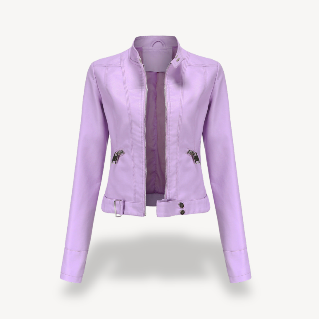 Mode Lederjacke Frauen Biker Style