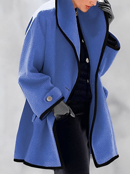 Eleganter Damen Wollmantel Klassisch Lang