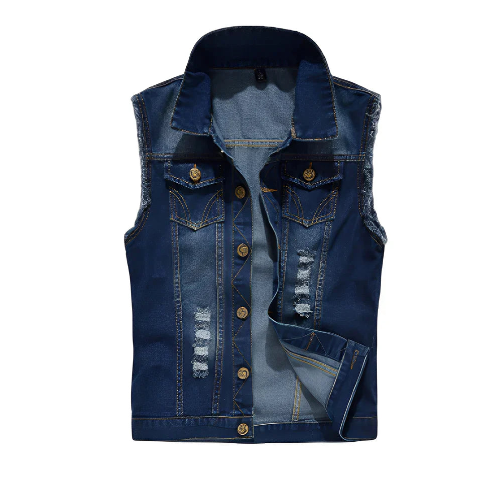 Herren Jeansweste Retro Style mit Taschen