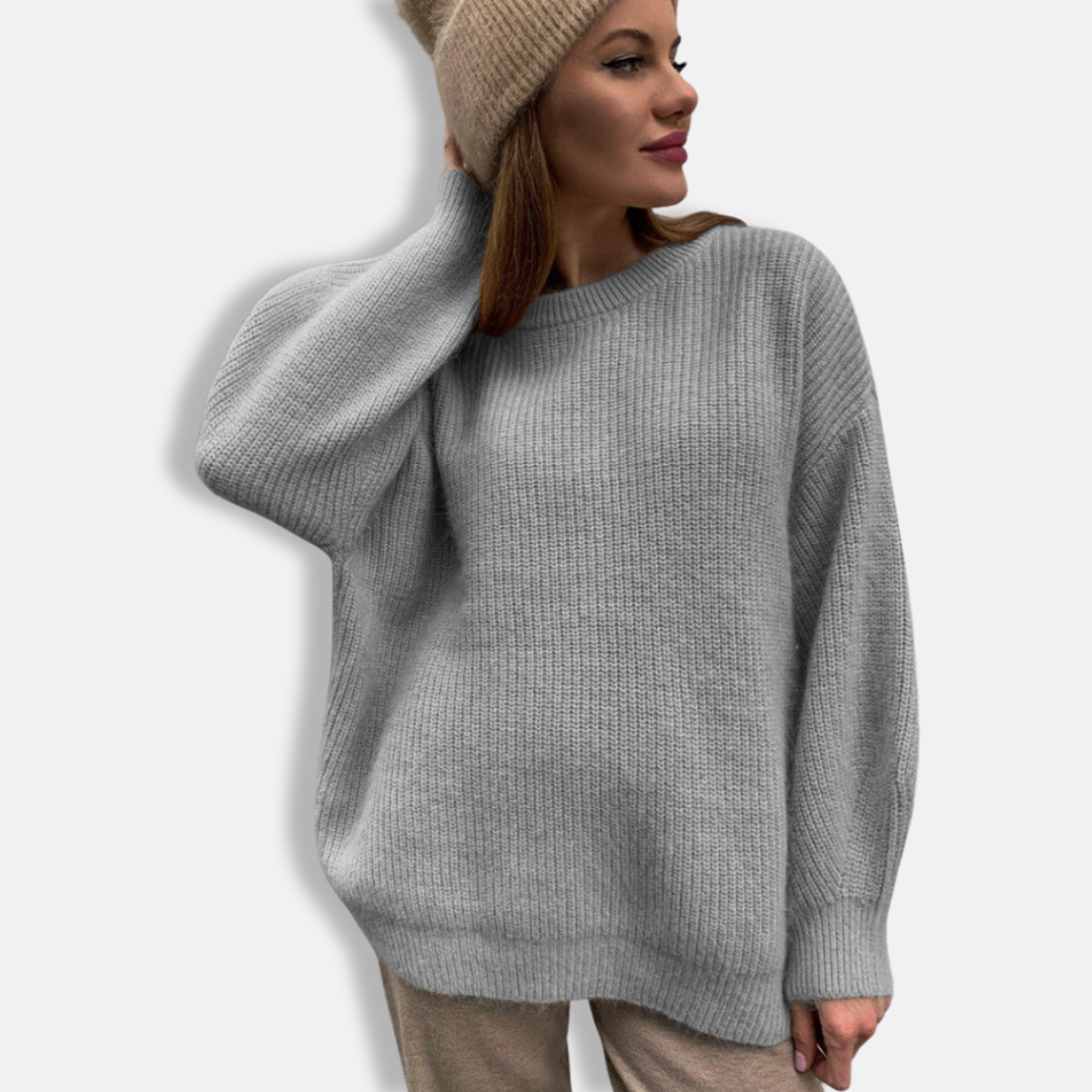 Weiche Strickkleid Übergröße Langärmlig