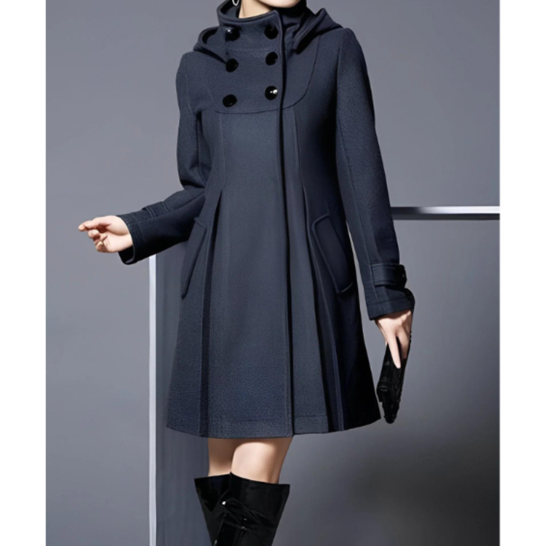 Eleganter Damen Wintermantel Kapuze