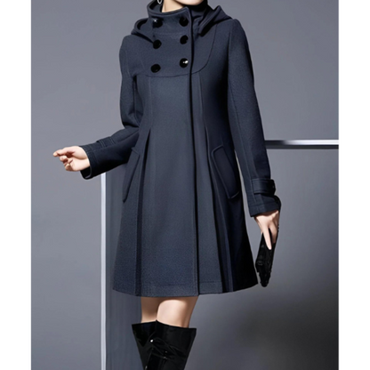Eleganter Damen Wintermantel Kapuze