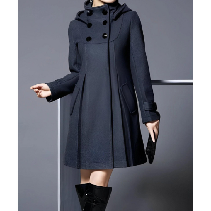 Eleganter Damen Wintermantel Kapuze