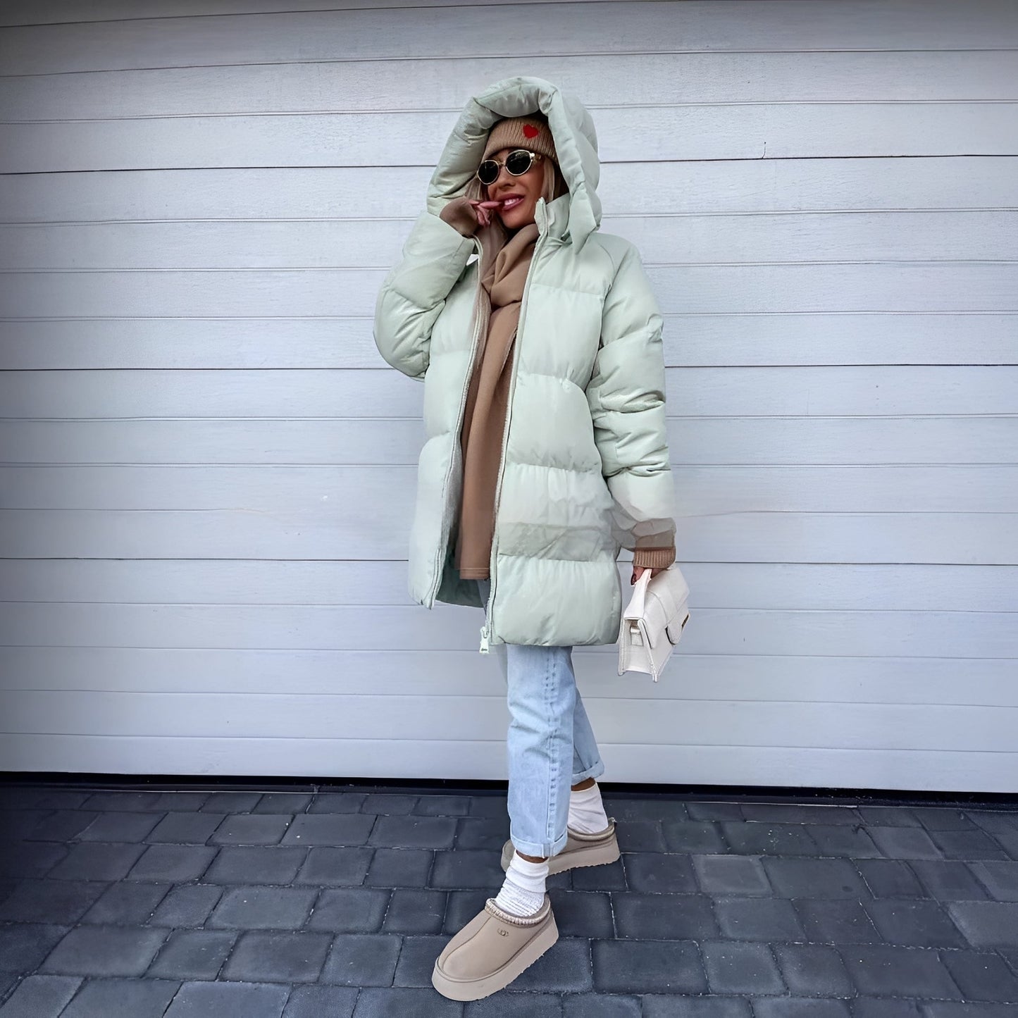 Stylische Damen Parka Jacke Elegant