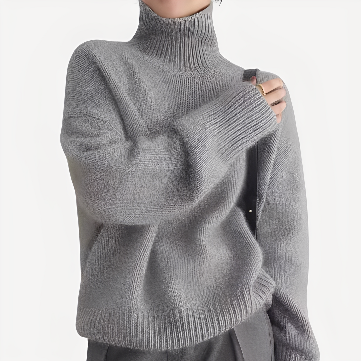 Stilvoller Damen Pullover Rollkragen Eleganz