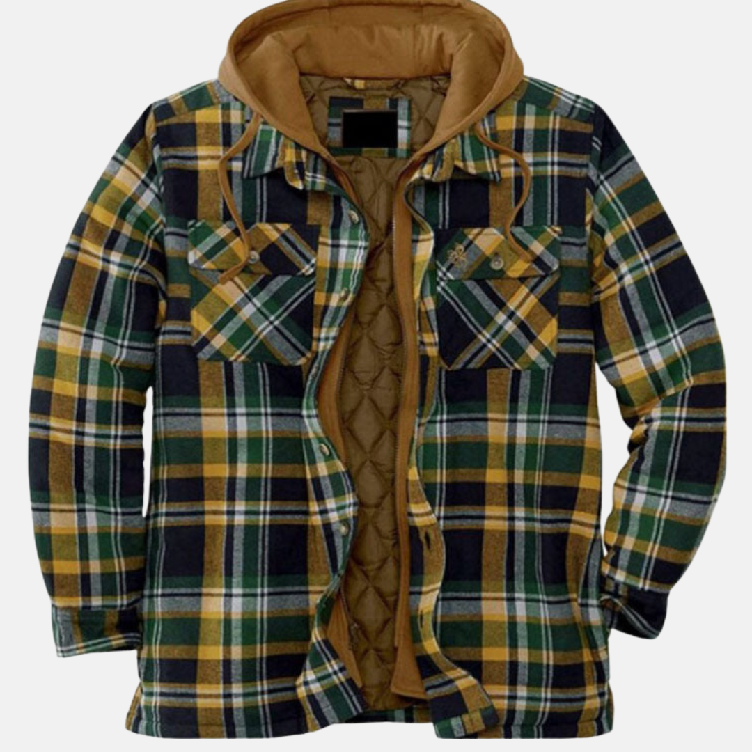 Herren Steppjacke Kariert Warm Bequem