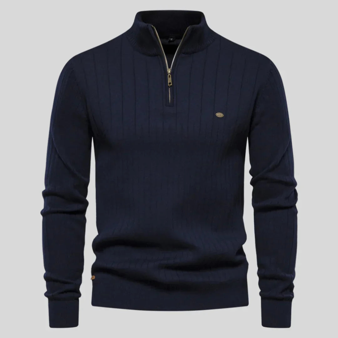 Herren Strickpullover Warm Halb-Reißverschluss Winteredition