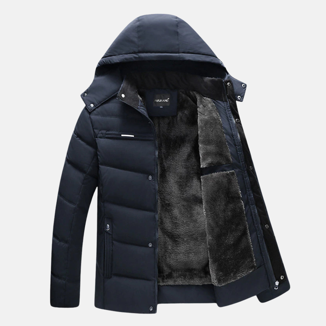 Warmes Winterkleid Gepolstert Kapuze Reißverschluss