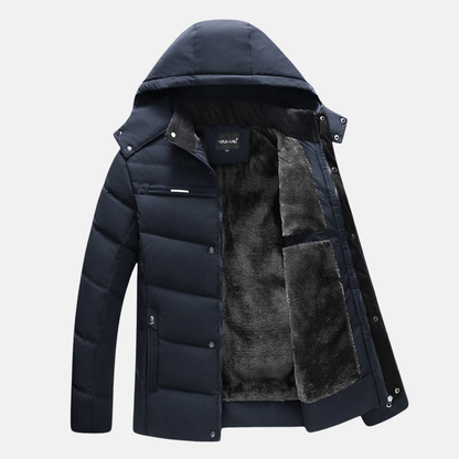 Warmes Winterkleid Gepolstert Kapuze Reißverschluss