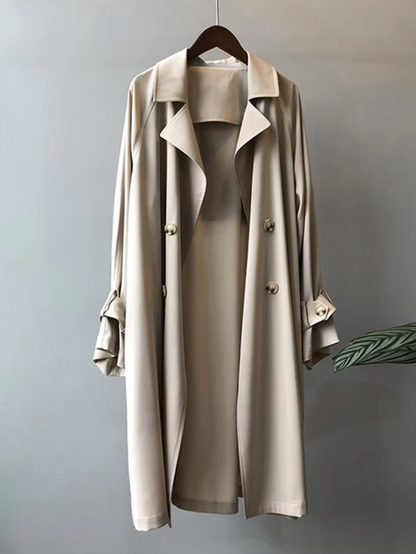 Damen Trenchcoat Lang Wasserfest Stilvoll