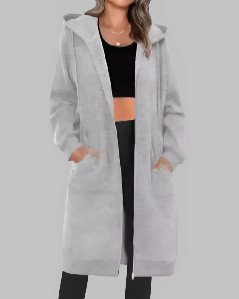 Übergroße Lässige Zip-Up Jacke Damen Oversized