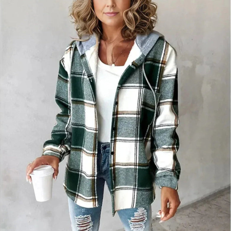 Modische Damenjacke Karomuster Sommer